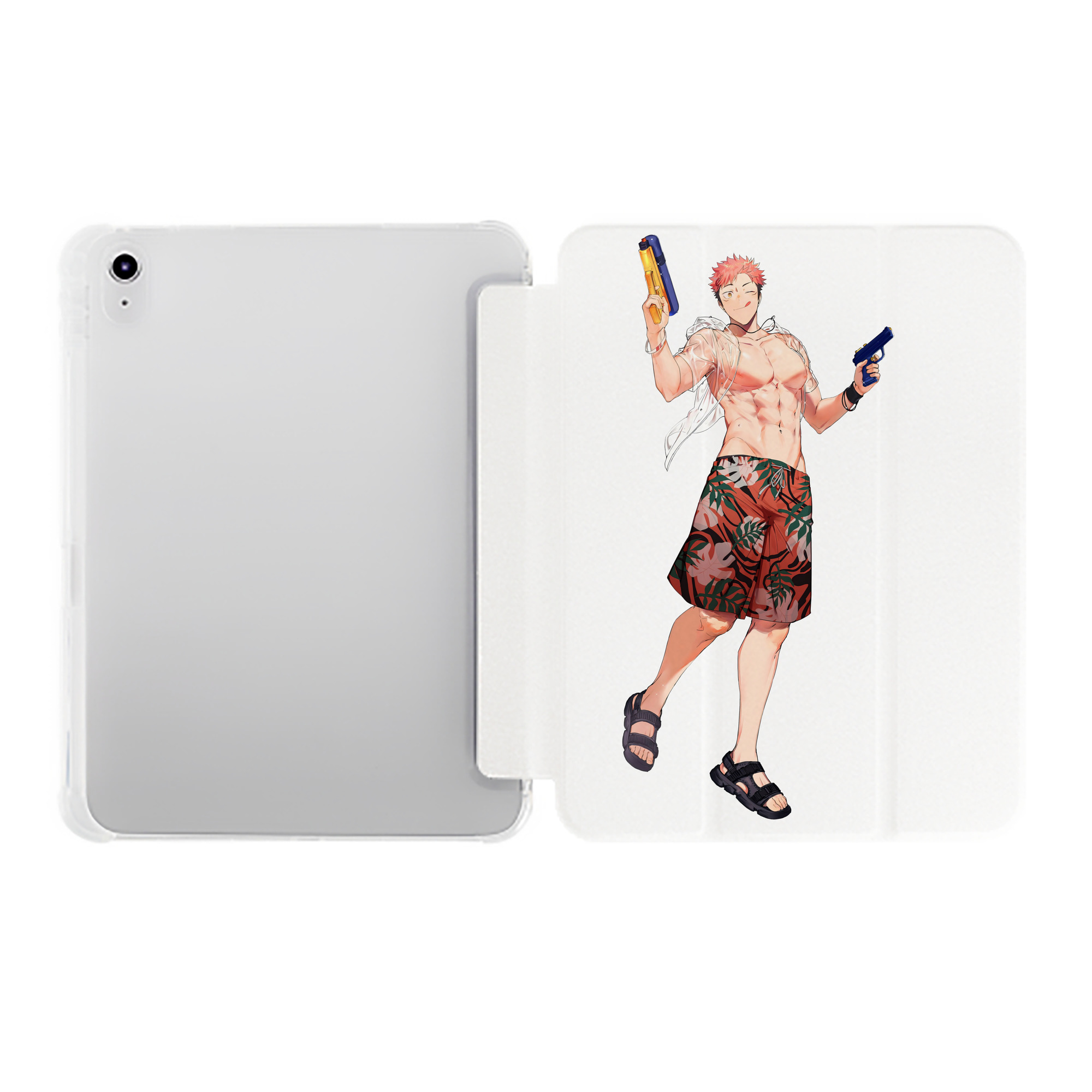 （画像用） 呪術廻戦 Jujutsu Kaisen IPad ケース ペン収納付き 三つ折りスタンド PUレザー×シリコン 対応機種9.5/10.5/10.9インチ